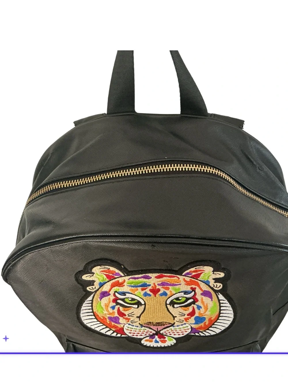 Tiger Design Black Backpack by Artist Jamey Green